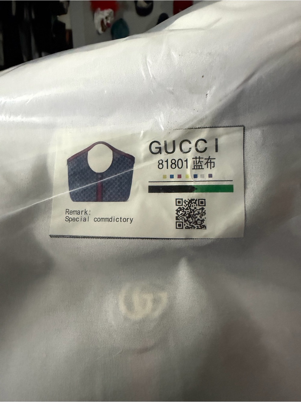 Gucci Blue and White Women's Jacket with Red Trim